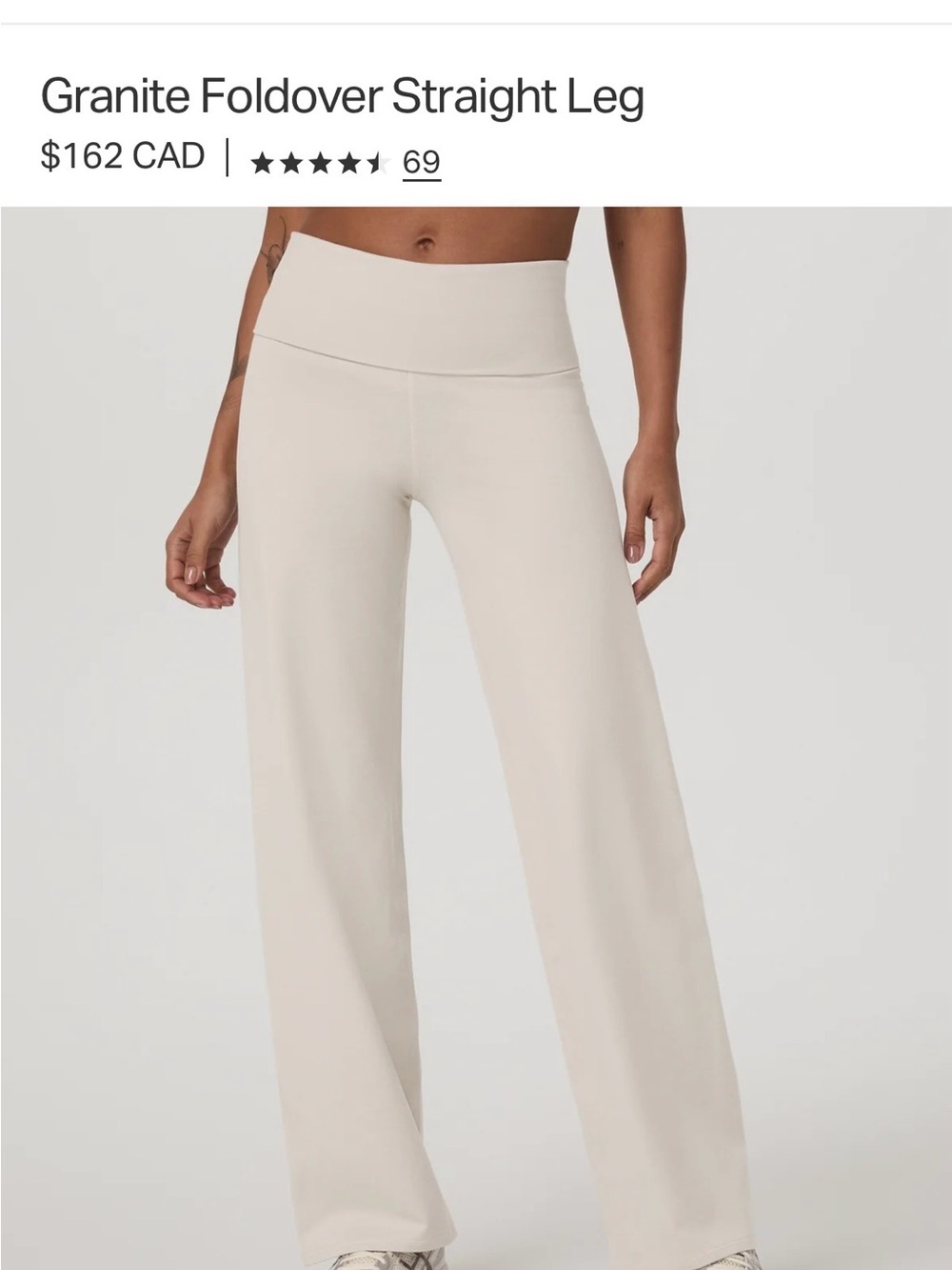 Vuori Straight-Leg Foldover Waist Pants in Light Beige